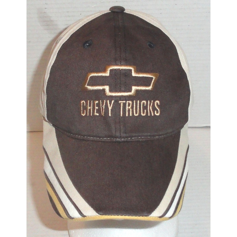 Chevy Trucks Hook & Loop Adjustable Hat by Checkered Flag Sports  Brown/Beige